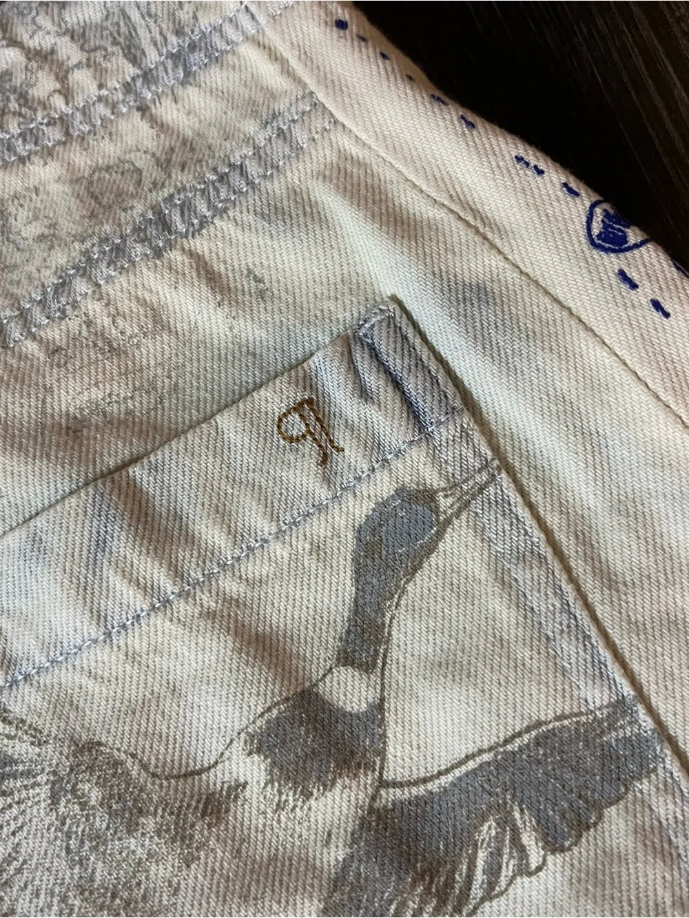 Anthropologie Pilcro Denim Jorts Shorts Ocean Sea Sky Floral 28